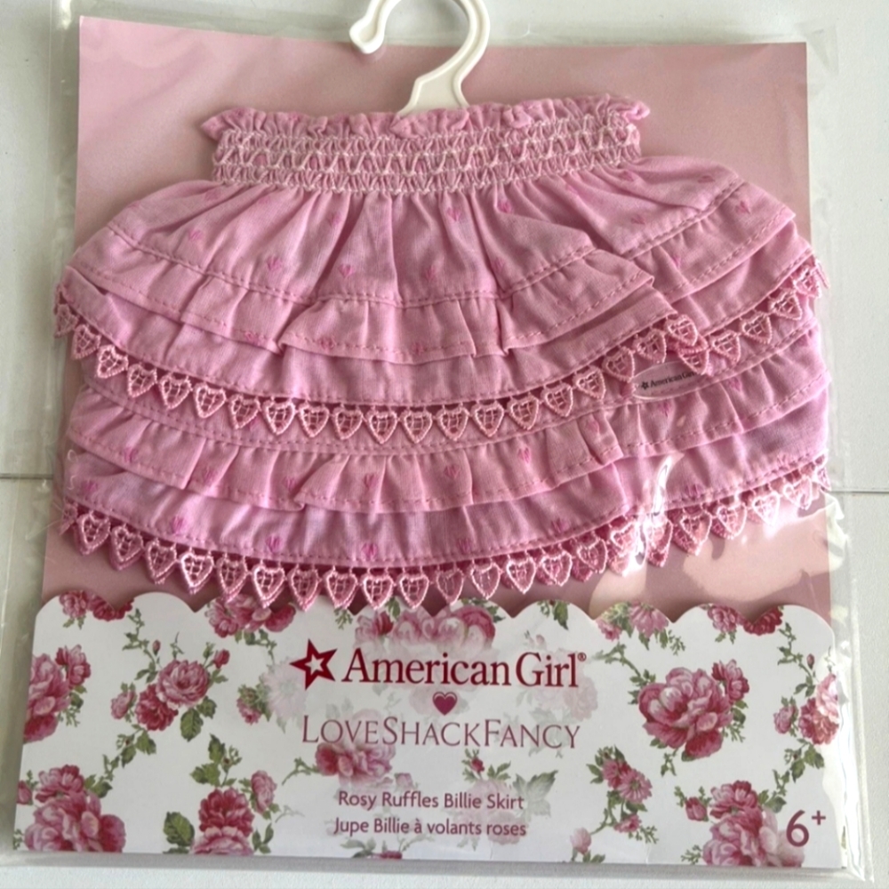 American Girl LoveShackFancy Pink Ruffled Skirt NEW